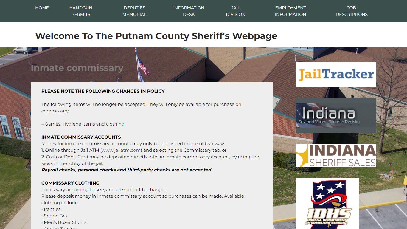 Inmate commissary – Welcome to the Putnam County Sheriff's webpage